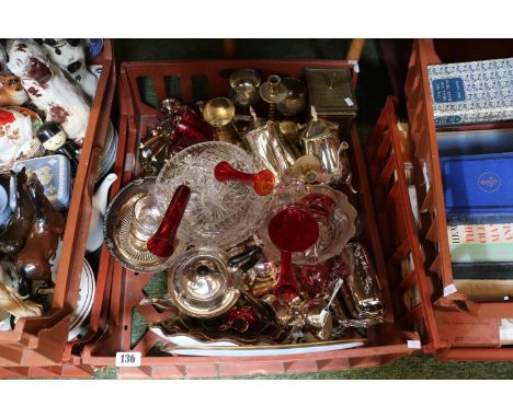 Collection of assorted Silver plated tableware and assorted glassware 