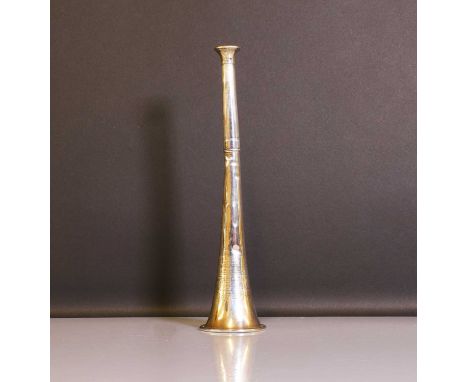 A Victorian silver hunting horn,London 1888,inscribed 'to A R Wrangham Esq MH, on the occasion of his marriage on 14th Decemb