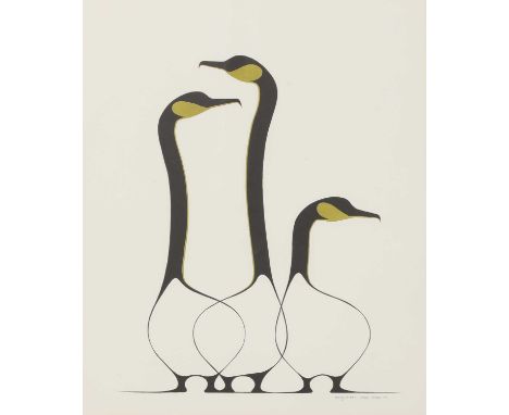 Benjamin Chee Chee (Canadian, 1944-1977)'Friends'lithograph in colours on wove paper, 1974, signed and dated in the plate l.r