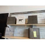 Lot de 10 boites, bois