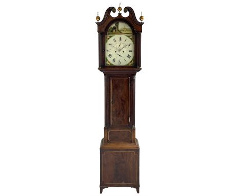 Samuel Ritchie of Forfar - William IV 8-day Scottish longcase clock in a mahogany case, with a swans neck pediment, brass pat