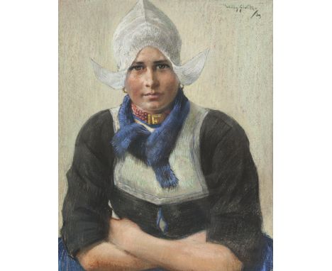 WILLY SLUITER (Dutch 1873-1949) PASTEL DRAWING  Half length portrait of Hille Butter (1891-1968) Signed and dated (19) 09 15 