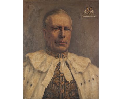 EDWIN SWAN (b.1873)  OIL ON CANVAS  Quarter length portrait  Right Honourable Alexander Smith Kinnear Second surviving son by