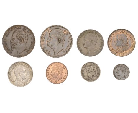 Italy, Victor Emanuel II, 50 Centesimi, 1863mbn, 10 Centesimi, 1866h (KM. 11.3, 14.1), Umberto I, 10 Centesimi, 1894bi, 2 Cen