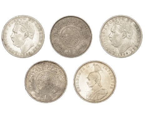 German East Africa, Wilhelm II, Rupie, 1892 (KM. 2); PORTUGUESE INDIA, Louis I, Rupia (2), 1882 (KM. 312); SAUDI ARABIA, ‘Abd