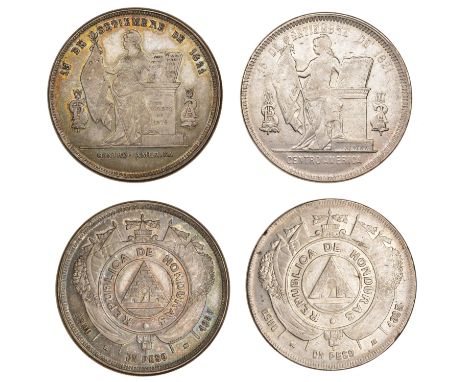 Honduras, Republic, Pesos (2), 1883, 1895 (KM. 47, 62) [2]. First about extremely fine and toned, second very fine £100-£150