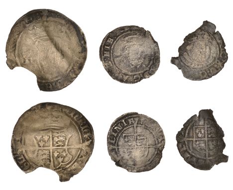 Henry VIII (1509-1547), Posthumous coinage, Threepences (2), type I, Dublin, no mm., early Tower bust, 0.82g/12h; type IV, Du