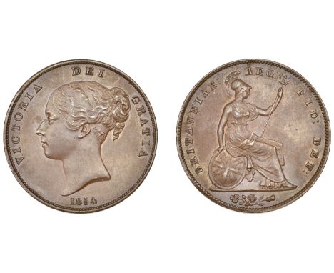 Victoria (1837-1901), Pennies (2), 1854, 1855, both close colon (BMC 1506, 1509; S 3948) [2]. Good very fine or a little bett