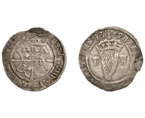 Henry VIII (1509-1547), Fifth Harp issue, Groat, mm. lis, hr (Henricus Rex), 37 at end of rev. legend, trefoil stops, 2.58g/8