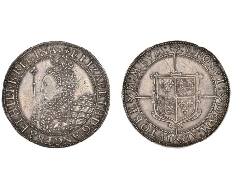 Elizabeth I (1558-1603), Seventh issue, Crown, mm. 1, sceptre to g of regina, three fingers of hand visible, 29.90g/2h (BCW 1