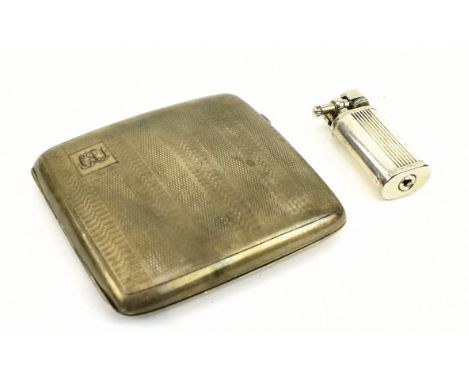 A George V hallmarked silver cigarette case. Hallmarked year 1929, Birmingham. Sponsors mark for Joseph Gloster Ltd. Together