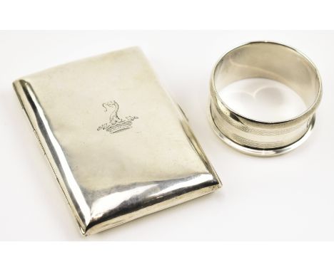 A George V hallmarked silver cigarette case. Hallmarked year 1911, Birmingham. Sponsors mark for W Wright Ltd. Together with 