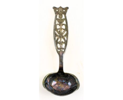 A 20th century Norwegian 830s silver sauce spoon / ladle by Maguns Aase. Stamped 830S and maker mark on the reverse handle. W
