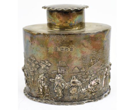 A 19th century Victorian hallmarked silver tea caddy. Hallmarked year 1897, Chester. Sponsors mark for George Nathan &amp; Ri