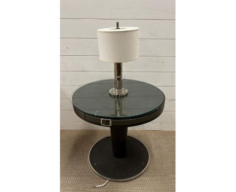 A contemporary Art Deco style Ralph Lauren lamp table (H103cm Dia61cm)