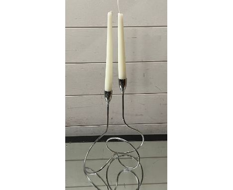 A chrome candlestick 