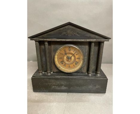 A Slate Eight Day Mantle Clock