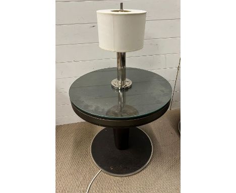 A contemporary Art Deco style Ralph Lauren lamp table (H103cm Dia61cm)