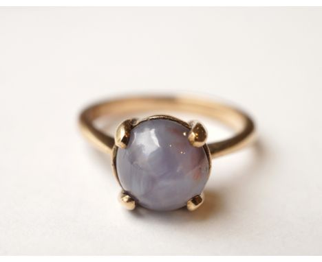 MOONSTONE SINGLE STONE RING
in unmarked gold, ring size J-K