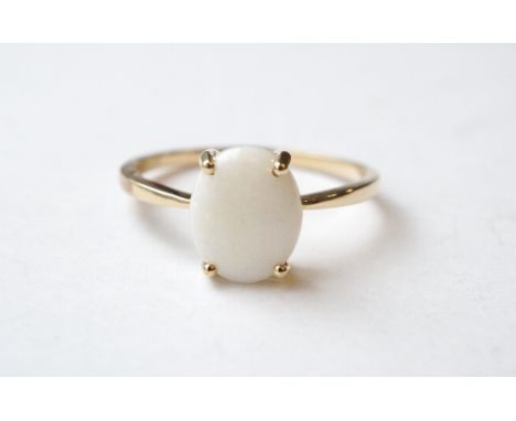 OPAL SINGLE STONE RING
on nine carat gold shank, ring size R-S