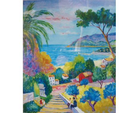JEAN-CLAUDE PICOT
Paysage Aux 3 Enfants, lithograph, signed to the mount, label to verso, 19cm x 24cm 