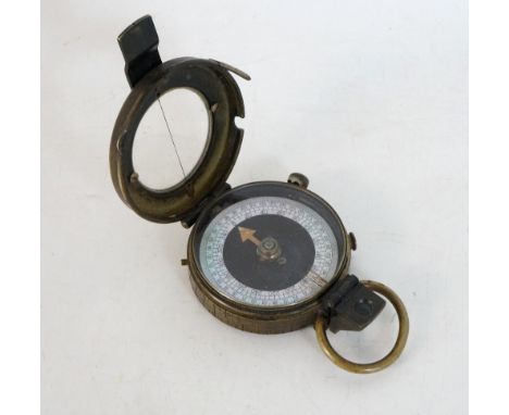 WWI VERNERS PATTERN MK VIII COMPASS
in a brass case marked 'F-L No 93731 1917', and war department stamp  