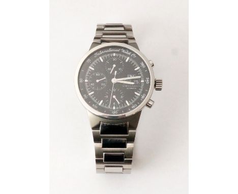 GENTLEMAN'S IWC SHCHAFFHAUSEN AUTOMATIC WRISTWATCH
the black dial with baton markers, subsidiary dials and day and date apert