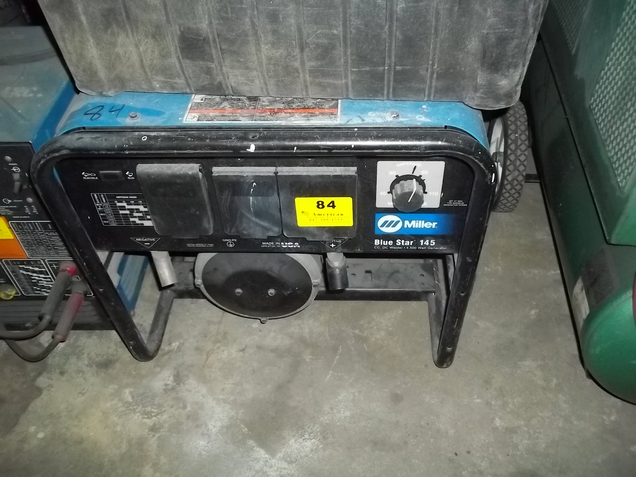 MILLER BLUE STAR MODEL 145, 4,500 WATT CC, DC WELDER GENERATOR