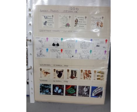 Stamps; Great Britain 1996-2011 collection of mint commemorative stamps, includes over 550 first class stamps, current face v