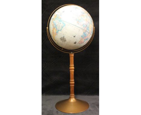 A Repogle 16"diameter World Classic series globe on wood and metal stand 95cm high