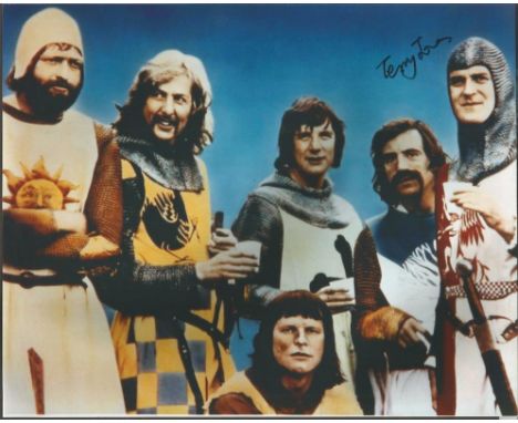 Terry Jones signed 10x8 colour photo. Photo of Monty Python sketch. Welsh actor, writer, comedian, screenwriter and film dire