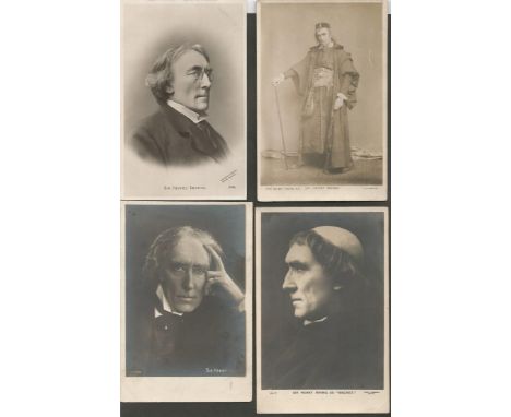 Sir Henry Irving vintage photo collection. One signed photo 6 x 4 sepia portrait, one signed poss. printed mount with photo a