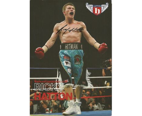 Ricky The Hitman Hatton signed 12x8 colour photo. British former professional boxer who competed from 1997 to 2012 and has si