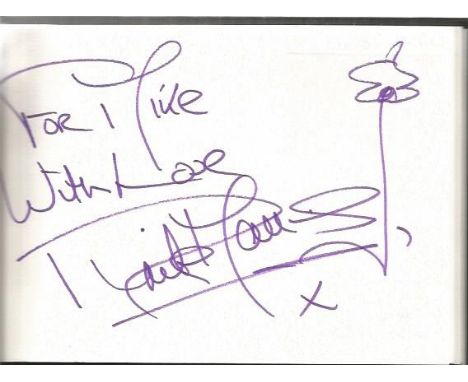 Autograph book containing 6x4 signed white cards. 30+ signatures. Dedicated to Mike/Michael. On individual pages. Some of nam