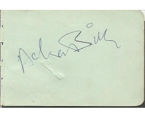 Acker Bilk signed album page. 28 January 1929 - 2 November 2014 was an English clarinettist and vocalist known for his appear