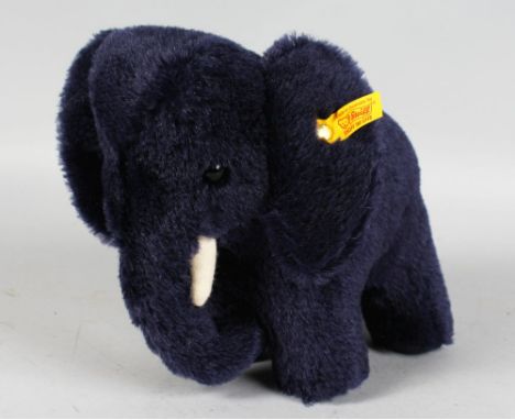 A STEIFF BLUE ELEPHANT.