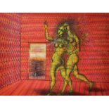 20th Century French School. "Epreuve du Japon", Lithograph, Indistinctly Signed, Inscribed, Dated '