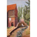 W… Robinson (19th - 20th Century) British. "The Mill, Bosham", Watercolour, Signed, Unframed, 10.