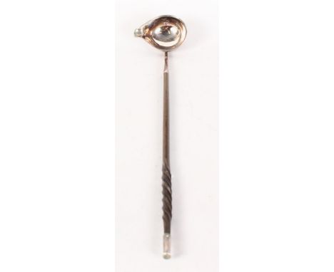 A GEORGE III SILVER TODDY LADLE.