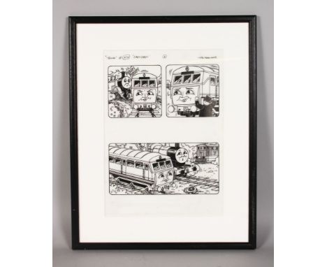 THOMAS THE TANK ENGINE by TIM MARWOOD. Pen and Ink.  "LAZY DAISY".