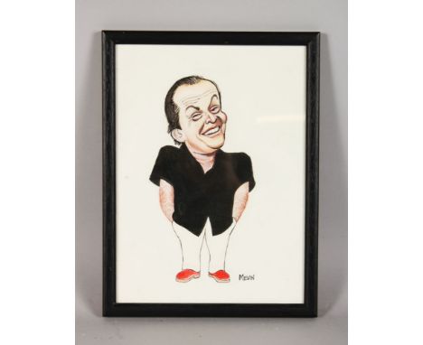 A WATERCOLOUR PORTRAIT OF JACK NICHOLSON. Signed MEVIN.  9.5" X 7".