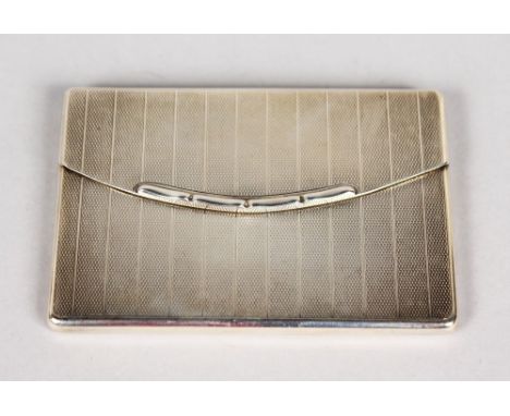 A GOLDSMITHS & SILVERSMITHS COMPANY ENGINE TURNED SILVER CALLING CARD CASE. London 1929.