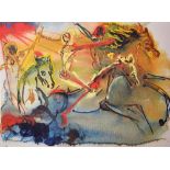 Salvador Dali (1904-1989) Spanish. A Study of Figures on Horseback, Lithograph, Signed and