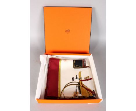 A HERMES SILK SCARF, boxed.