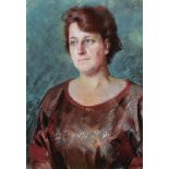 E… Morgan (20th Century) British. Portrait of a Lady, Pastel, Signed, 20" x 14.25".