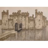 Valerie Thornton (1931-1991) British. "Bodiam Castle (East Sussex)", Lithograph, Signed, Inscribed