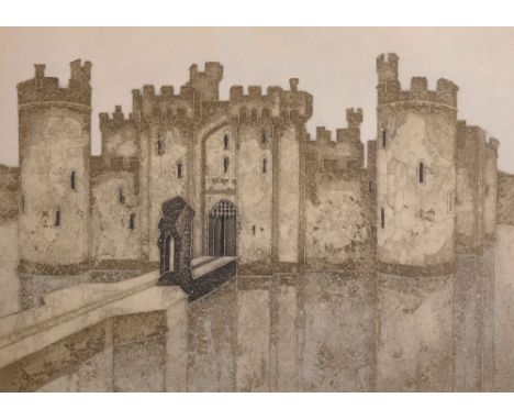 Valerie Thornton (1931-1991) British. "Bodiam Castle (East Sussex)", Lithograph, Signed, Inscribed and numbered 194/250 in Pe