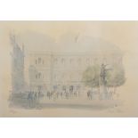 Hugh Casson (1910-1999) British. "Royal Academy of Arts, Burlington House", Lithograph, Signed and