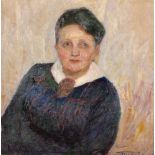 Oscar Sivertsen (1876-1940) Norwegian. Portrait of a Lady, Oil on Canvas, Signed, 20" x 20".