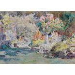 M… A… Bishop (20th Century) British. A Garden Scene, Watercolour, Signed, 9.25" x 13".